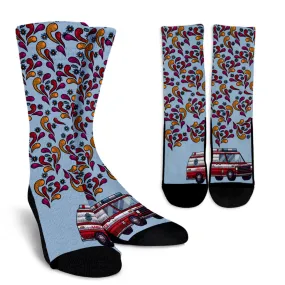 Ambulance Doodle Socks