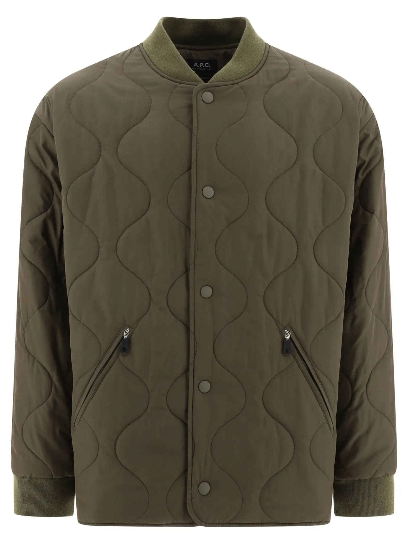 A.P.C. Quilted Green Jacket for Men - Fall/Winter 2024