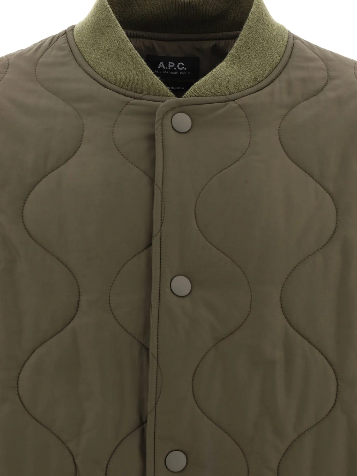 A.P.C. Quilted Green Jacket for Men - Fall/Winter 2024