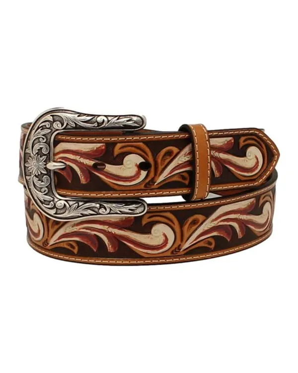 Ariat Womens Floral Embossed Tan Belt