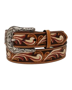 Ariat Womens Floral Embossed Tan Belt