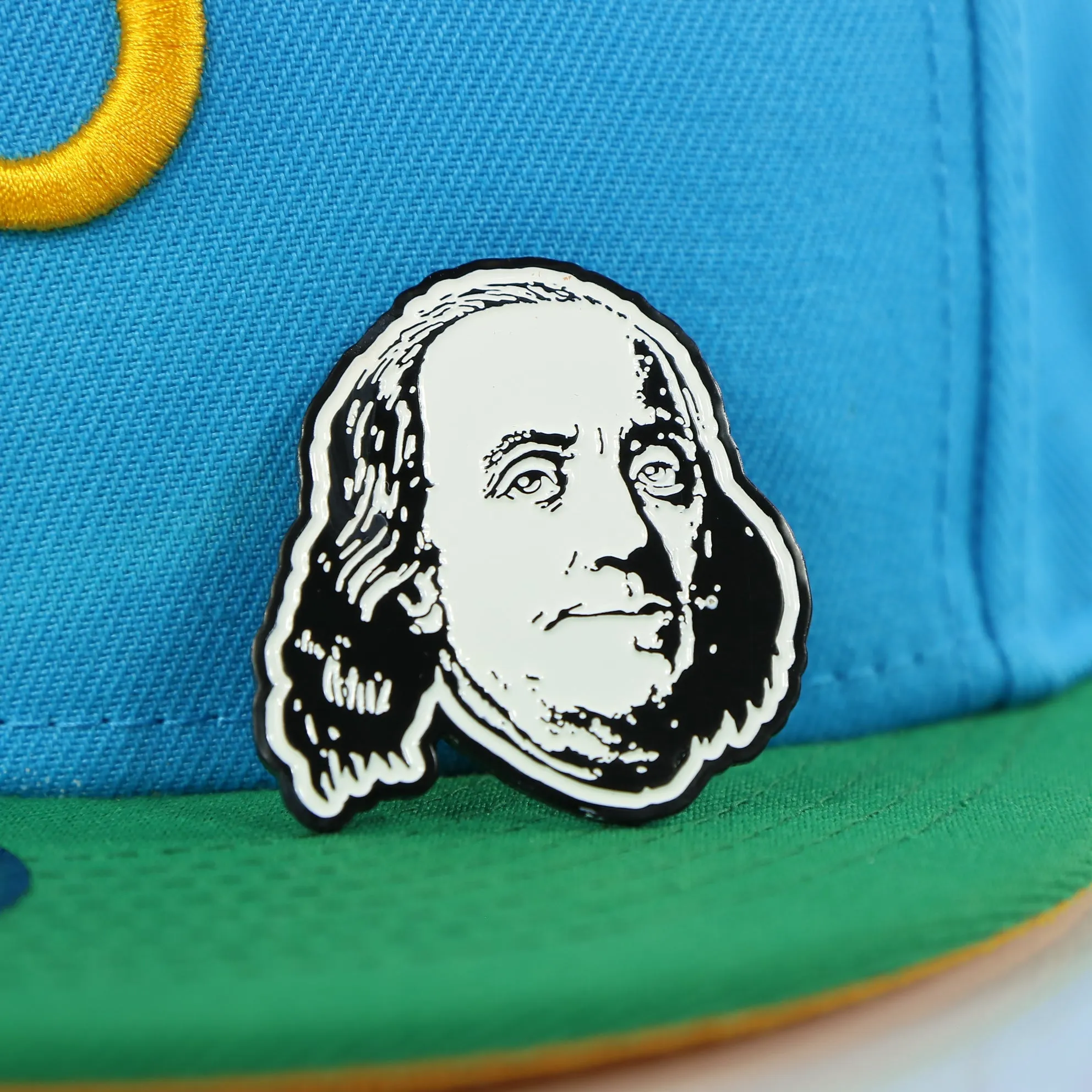 Benjamin Franklin Silhouette Fitted Cap Pin | Enamel Pin For Hat