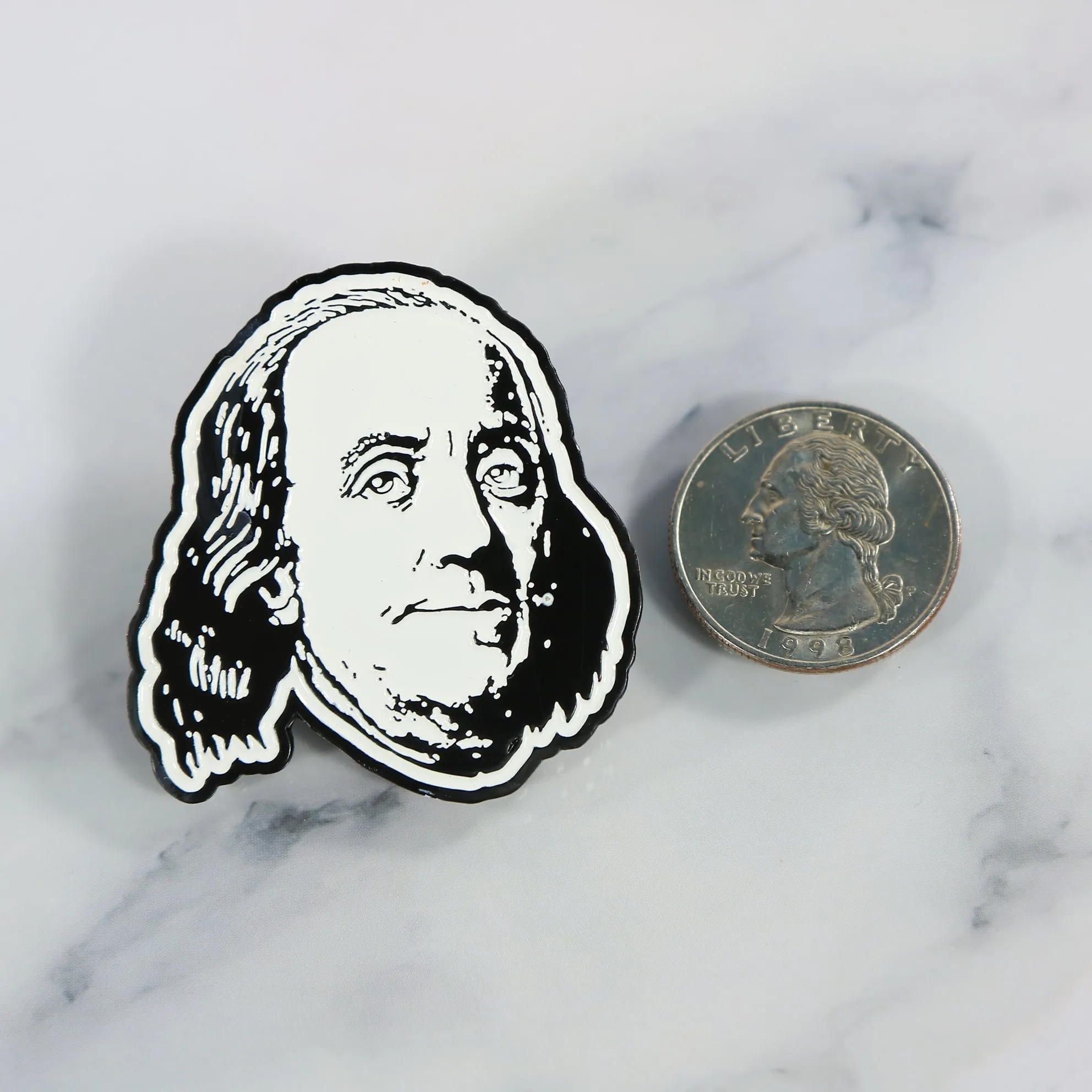 Benjamin Franklin Silhouette Fitted Cap Pin | Enamel Pin For Hat