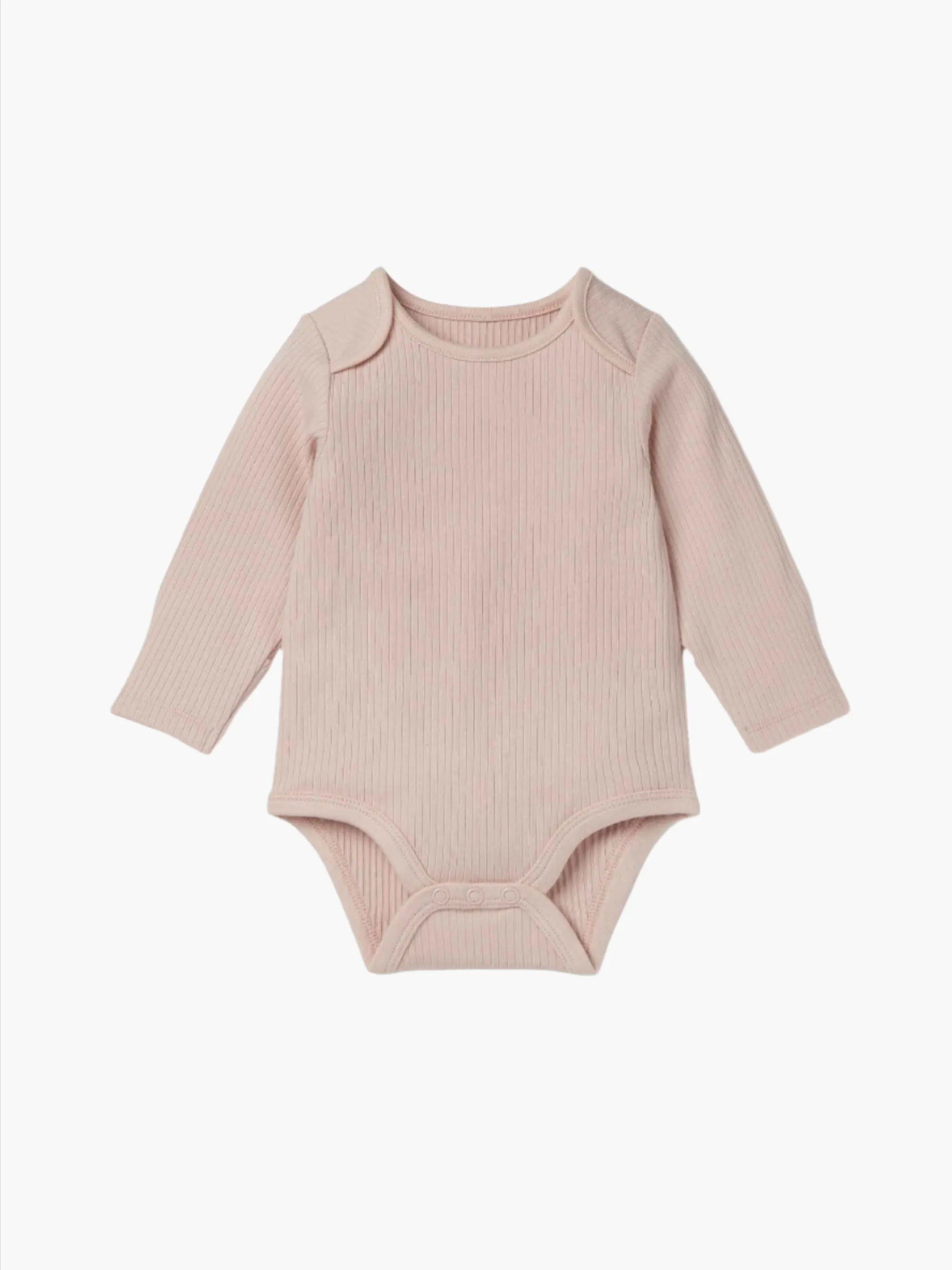 Blush Ribbed Long Sleeve Bodysuit