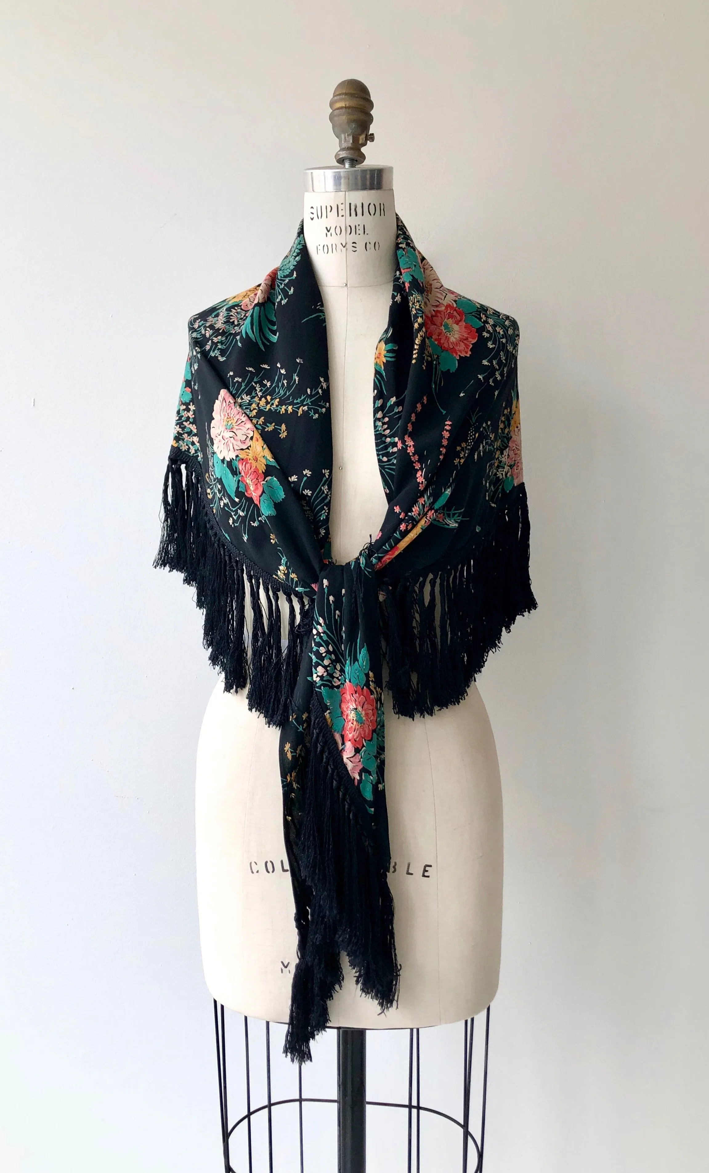 Cadiz fringed rayon shawl