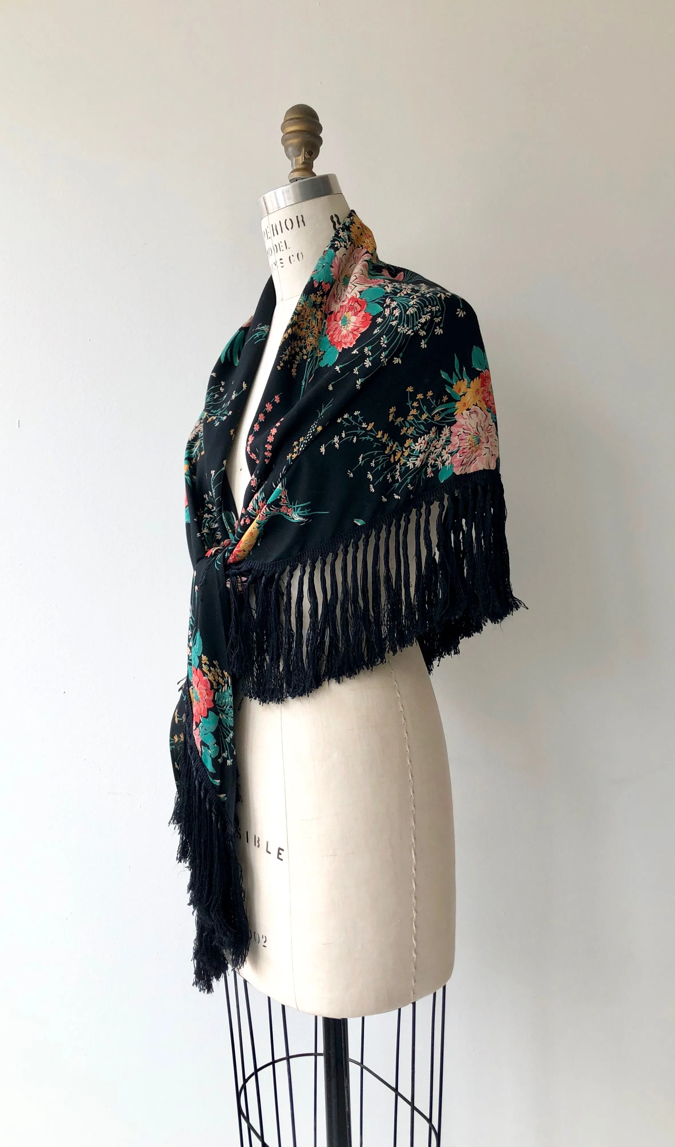 Cadiz fringed rayon shawl