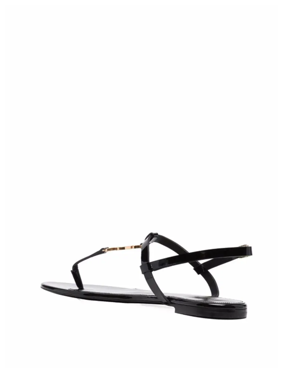 CASSANDRA LOGO PLAQUE SANDALS