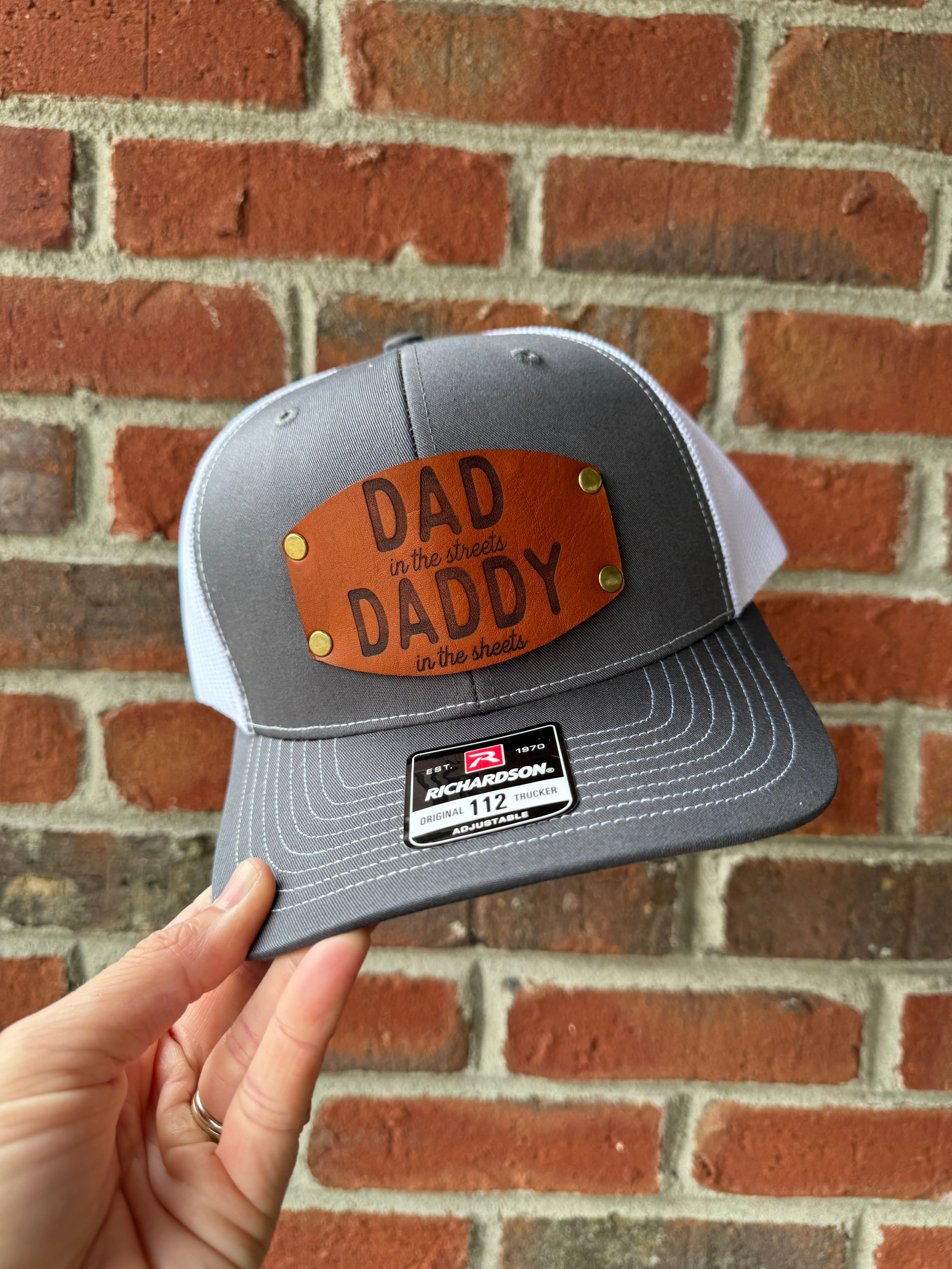 DADDY leather patch hats