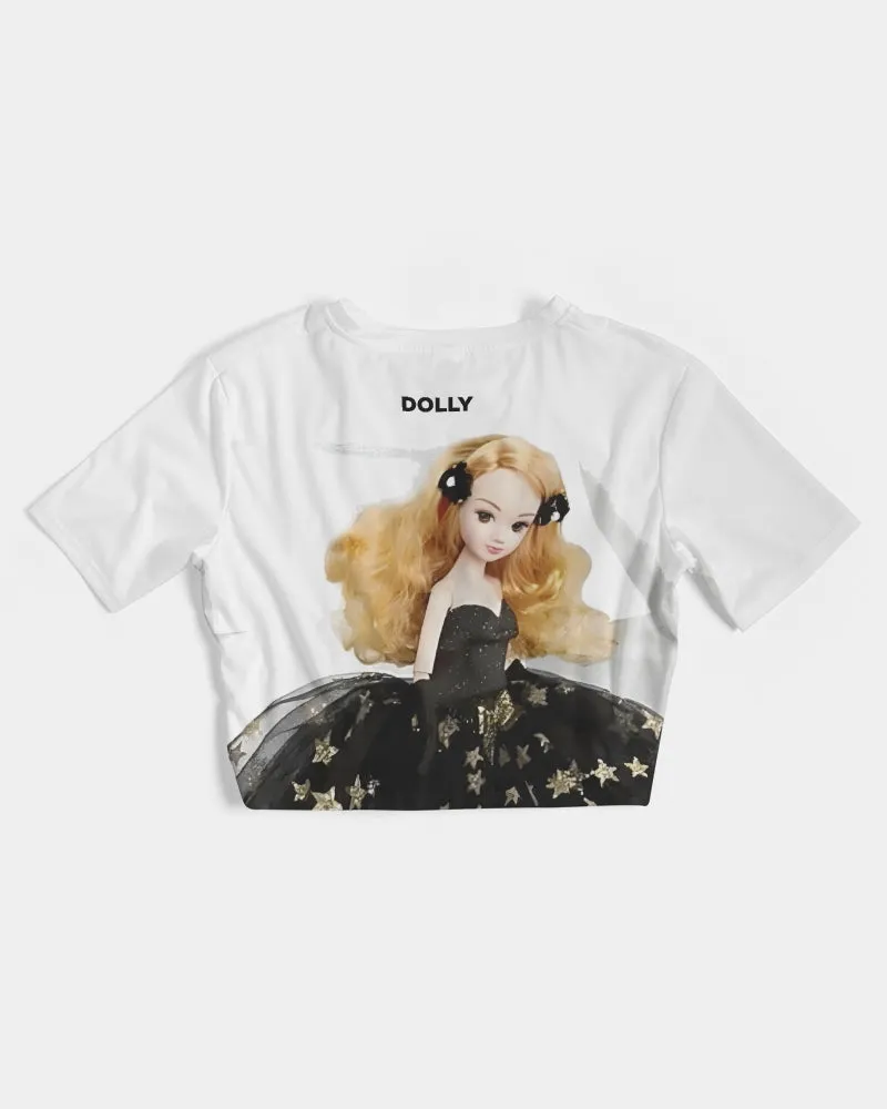 DOLLY Fashion Doll Star Women's Twist-Front Cropped Tee