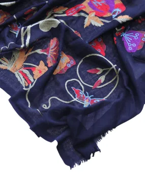 Embroidered Botanical Shawl