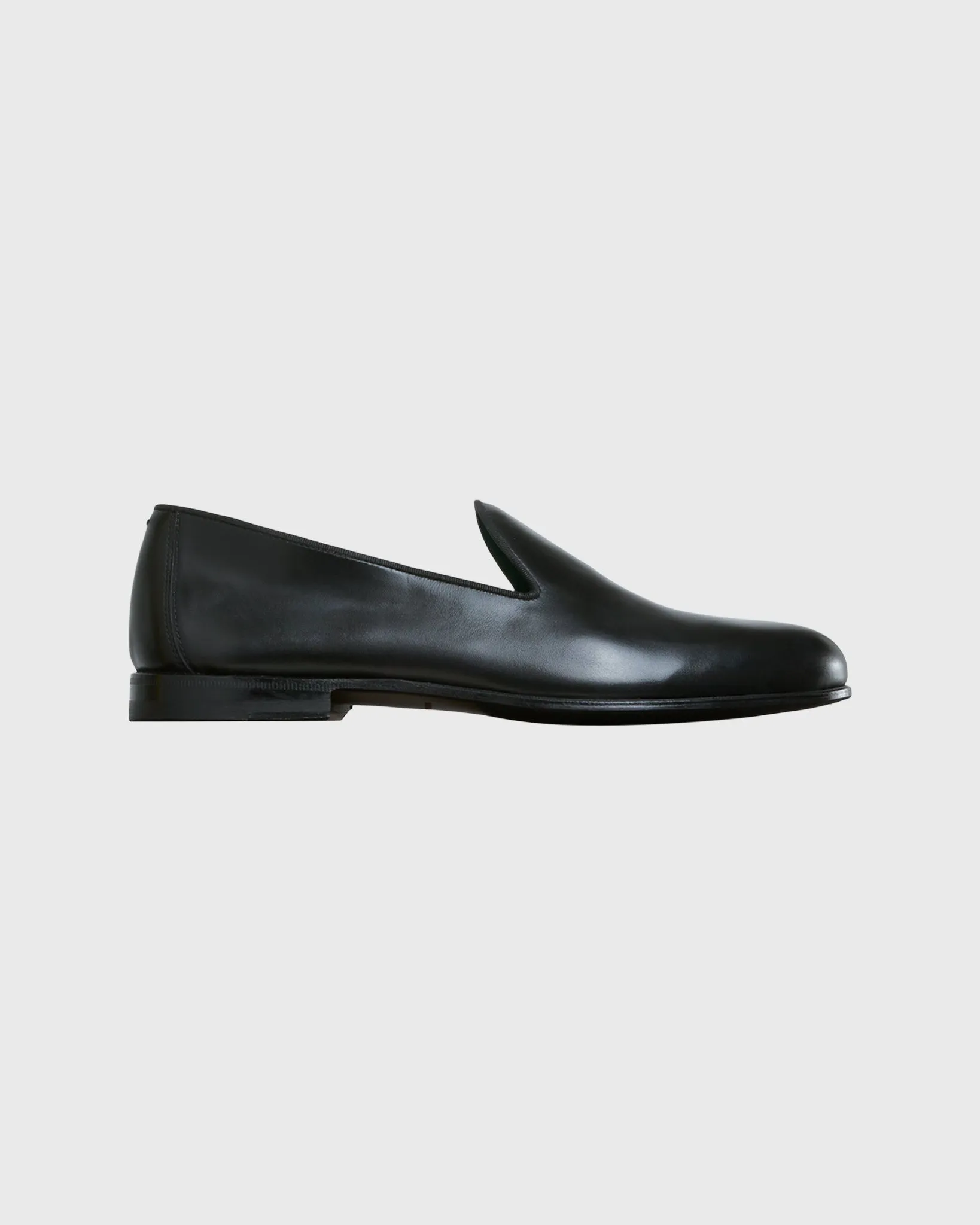 Formal Slipper in Black Calfskin