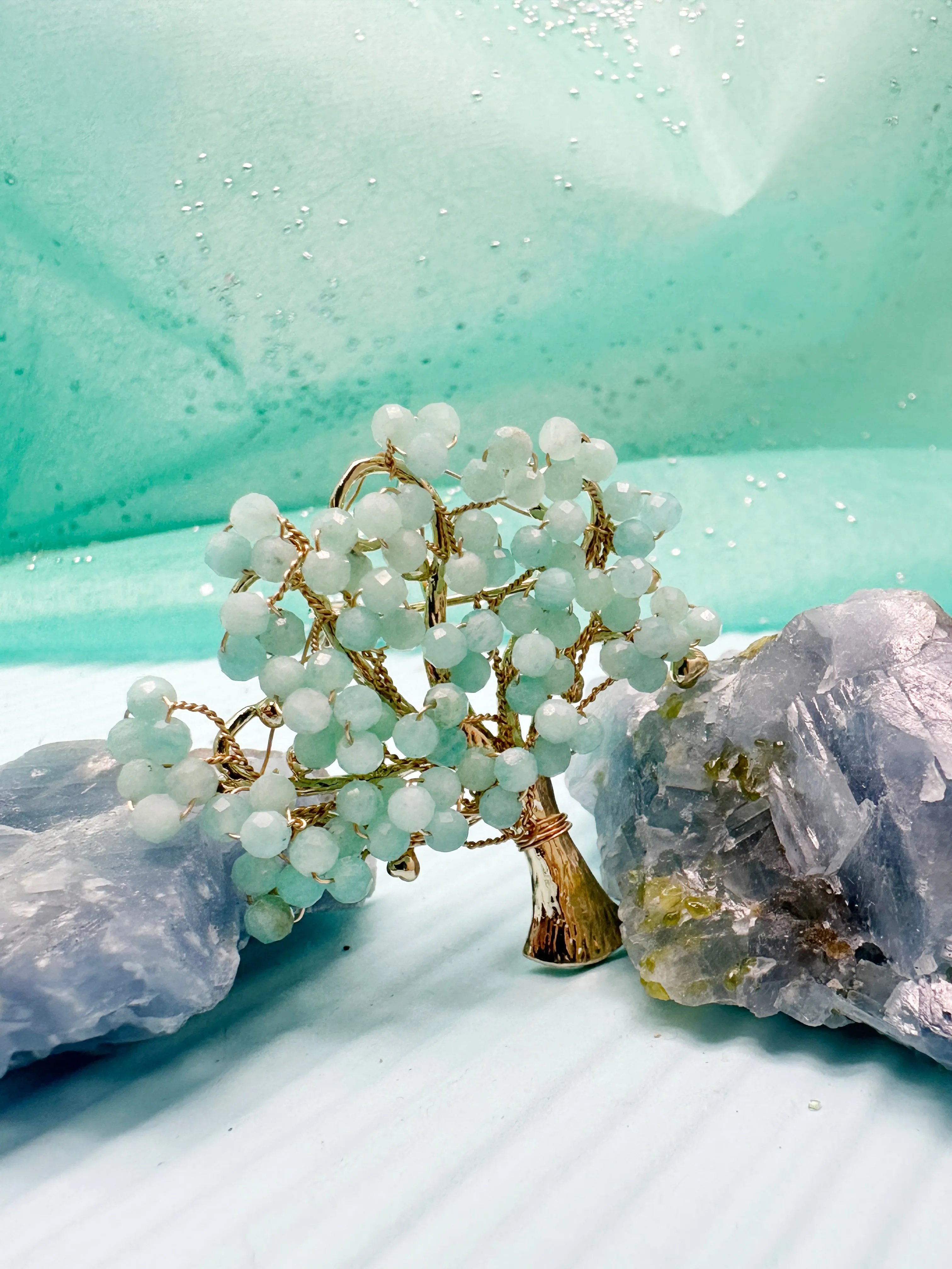 Handcrafted Amazonite Tree Brooch LP004