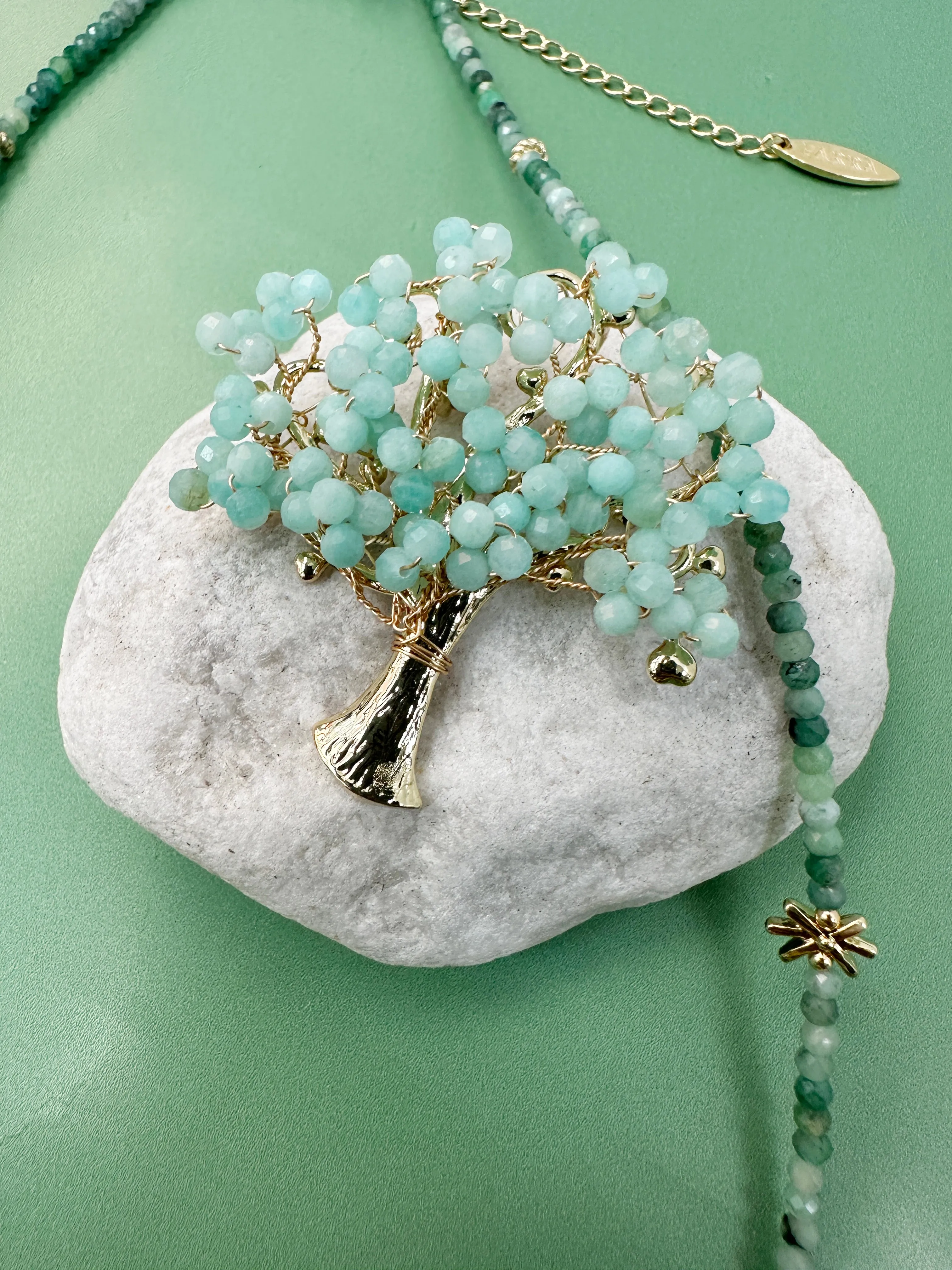 Handcrafted Amazonite Tree Brooch LP004