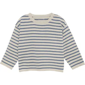 HutteliHut Knitted Striped Sweater, Citadel Blue