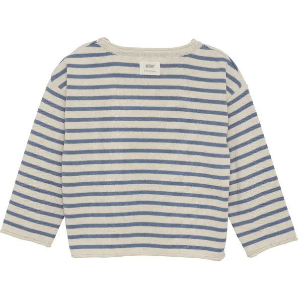 HutteliHut Knitted Striped Sweater, Citadel Blue