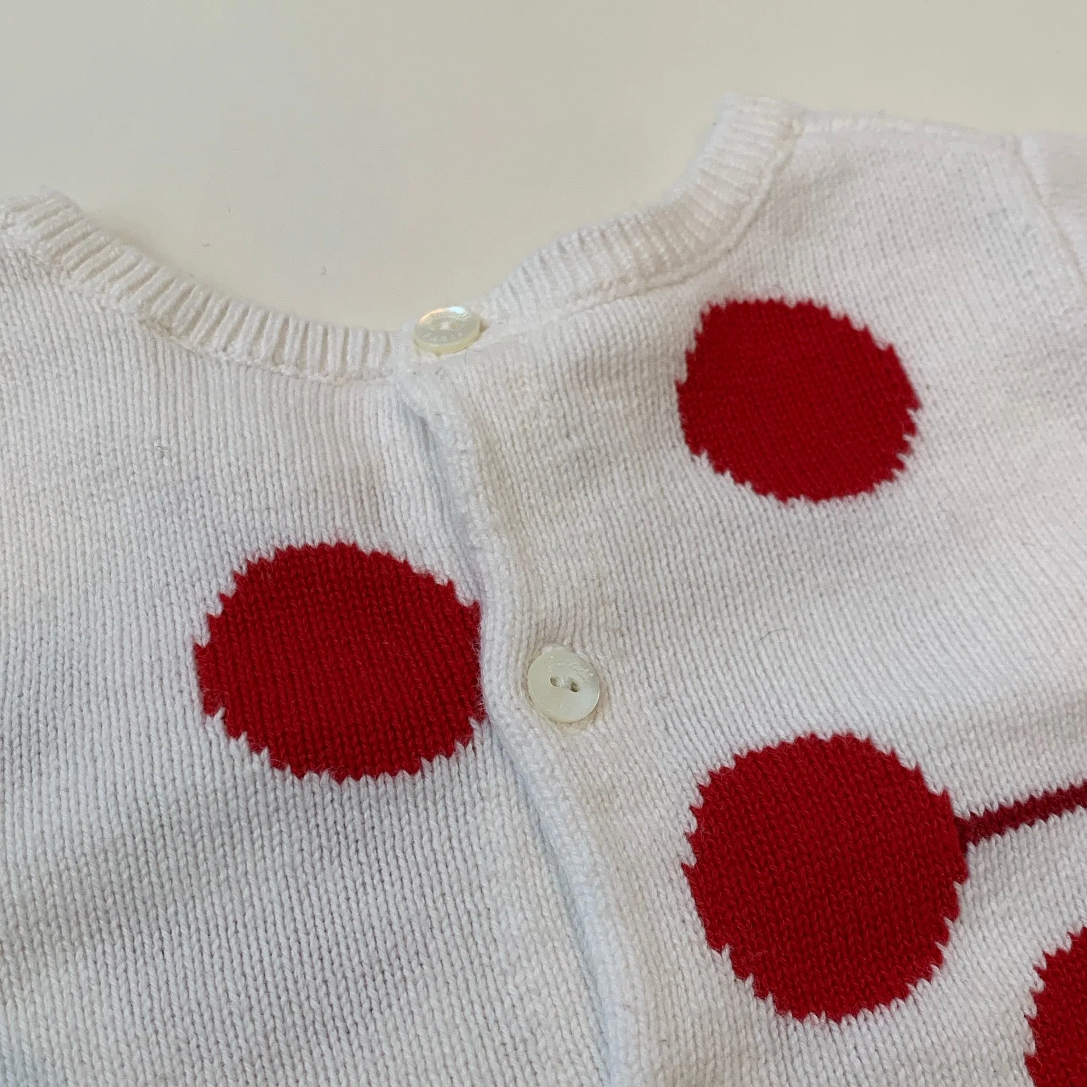 Jacadi White Cotton Jumper With Cherry Motif: 12 Months