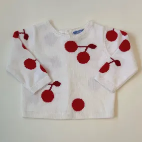 Jacadi White Cotton Jumper With Cherry Motif: 12 Months