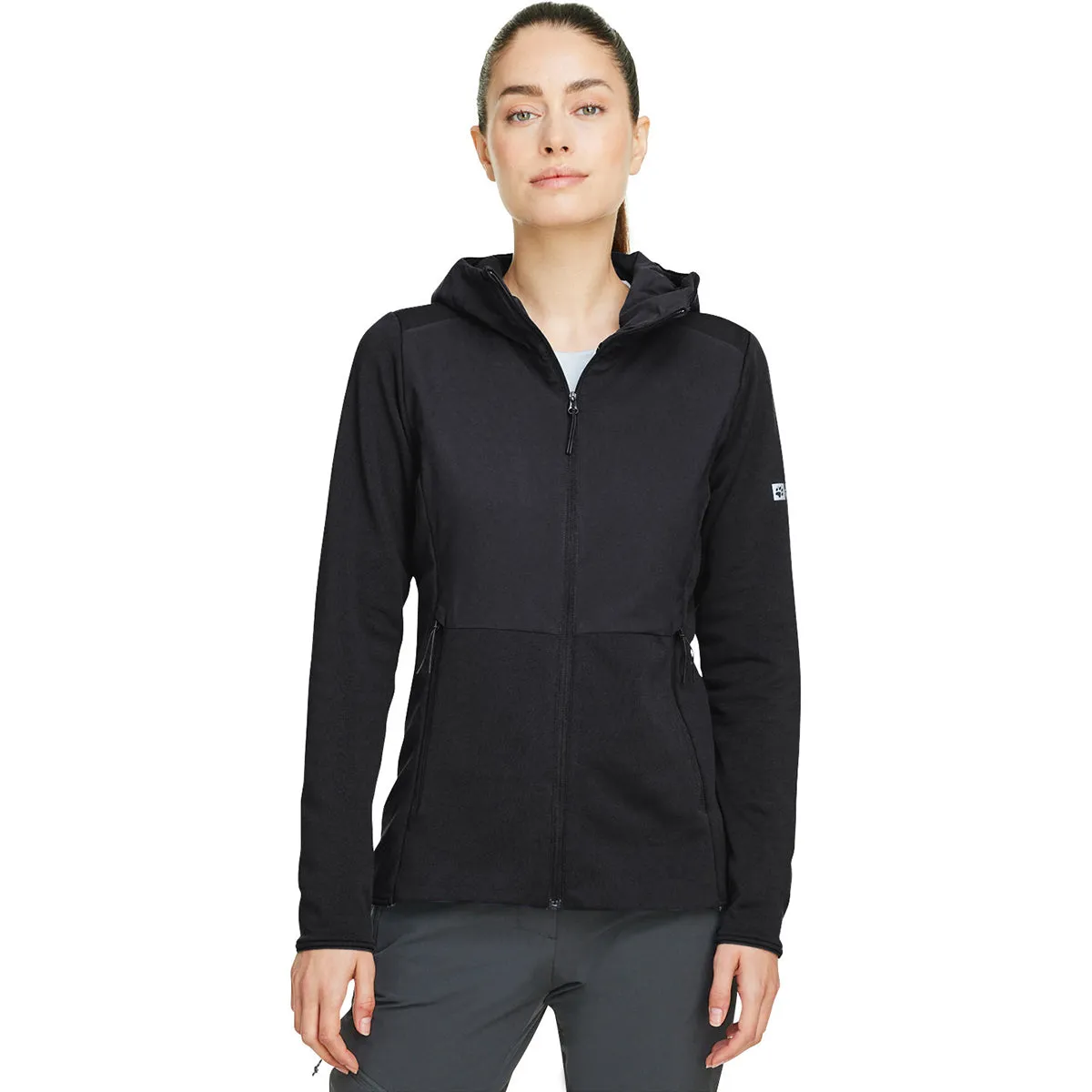 Jack Wolfskin Women's Black Pack and Go Rain Hybrid Jacket