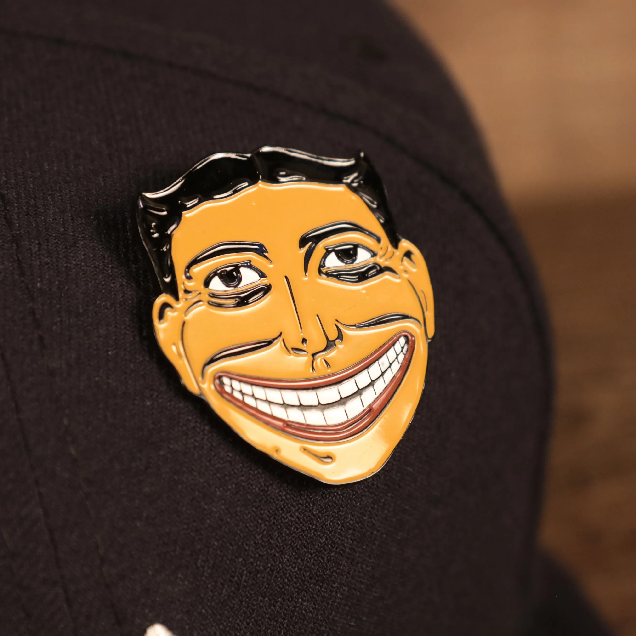 Jersey Shore Boardwalk Tillie Man Asbury Smiling Face Fitted Cap Pin | Enamel Pin For Hat