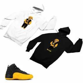 Jordan 12 University Gold Matching Custom Designed Hoodies JD 12-17-19