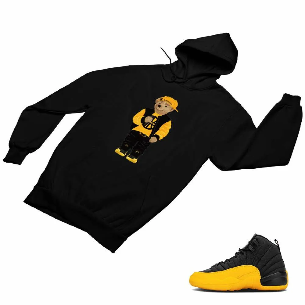 Jordan 12 University Gold Matching Custom Designed Hoodies JD 12-17-19