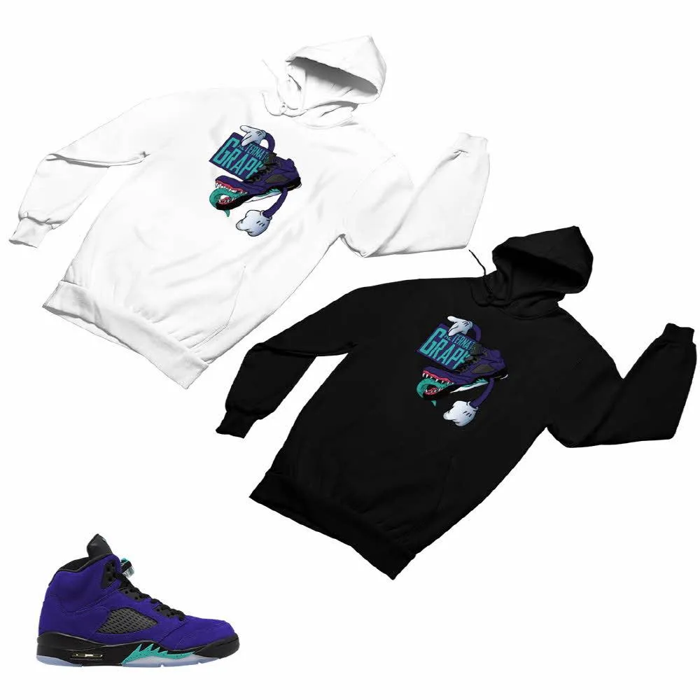 Jordan 5 Alternate Grape Matching Custom Designed Hoodies JD 5-2-8-12