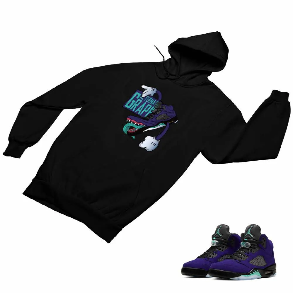 Jordan 5 Alternate Grape Matching Custom Designed Hoodies JD 5-2-8-12