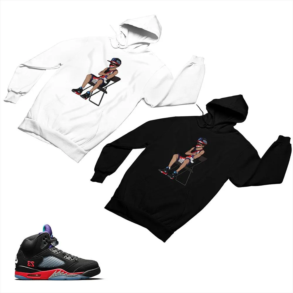 Jordan 5 Top 3 Black Matching Custom Designed Hoodies JD 5-2-7-14