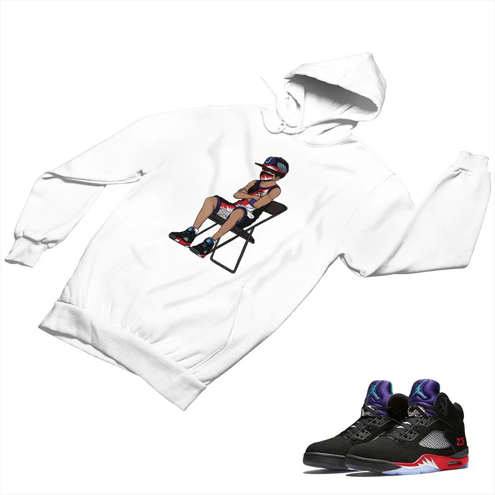 Jordan 5 Top 3 Black Matching Custom Designed Hoodies JD 5-2-7-14