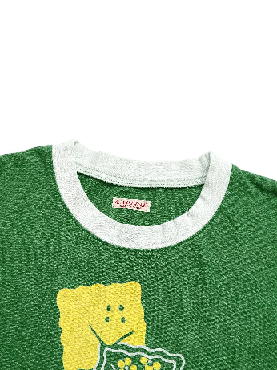 Kapital 20 T-cloth Ringer Tee (PECKISH RAINBOWYpt)