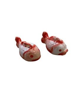 Les Ottomans Pink Fish Salt And Pepper Set