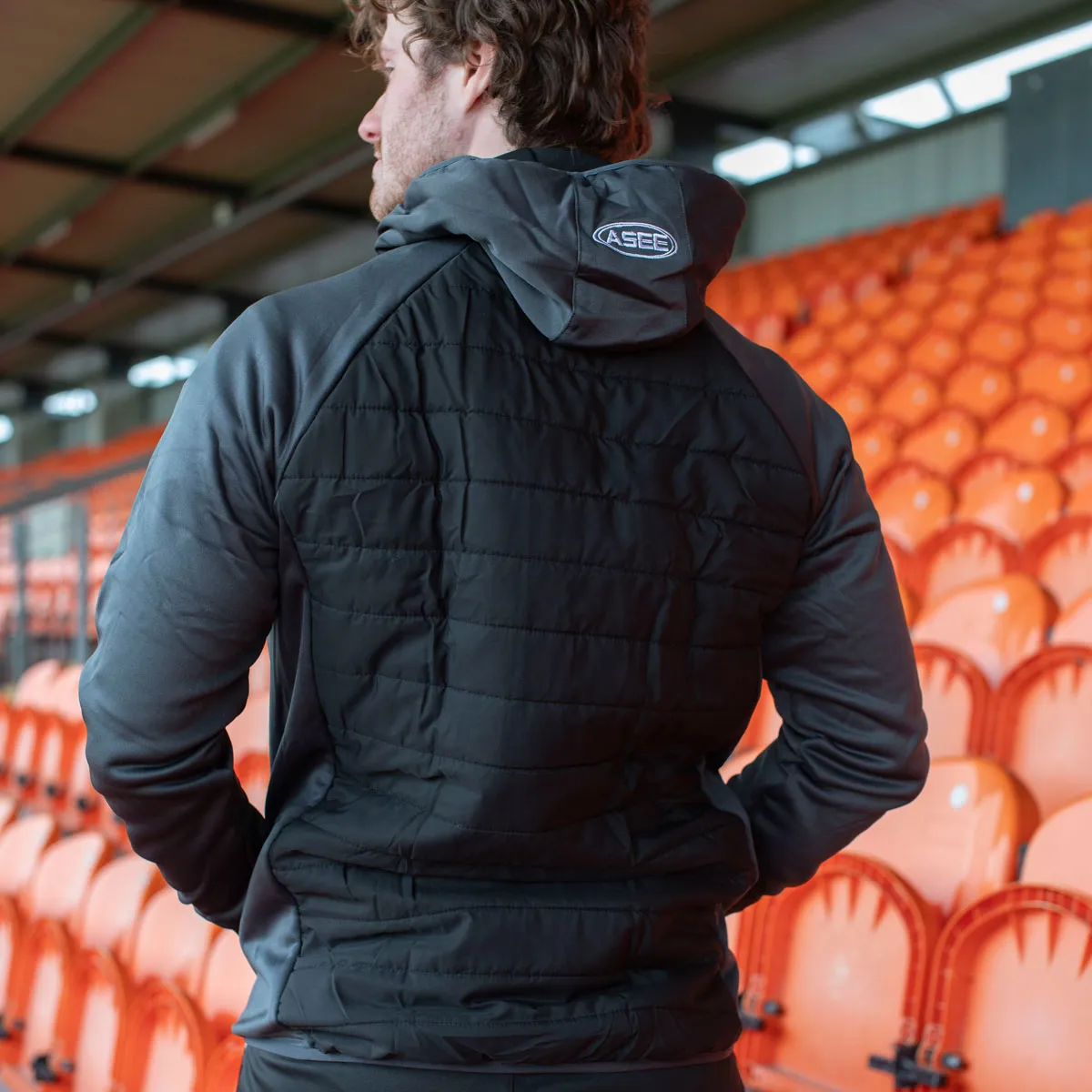 Mc Keever Armagh GAA Official Vital Interlock Hooded Jacket - Adult - Black/Charcoal