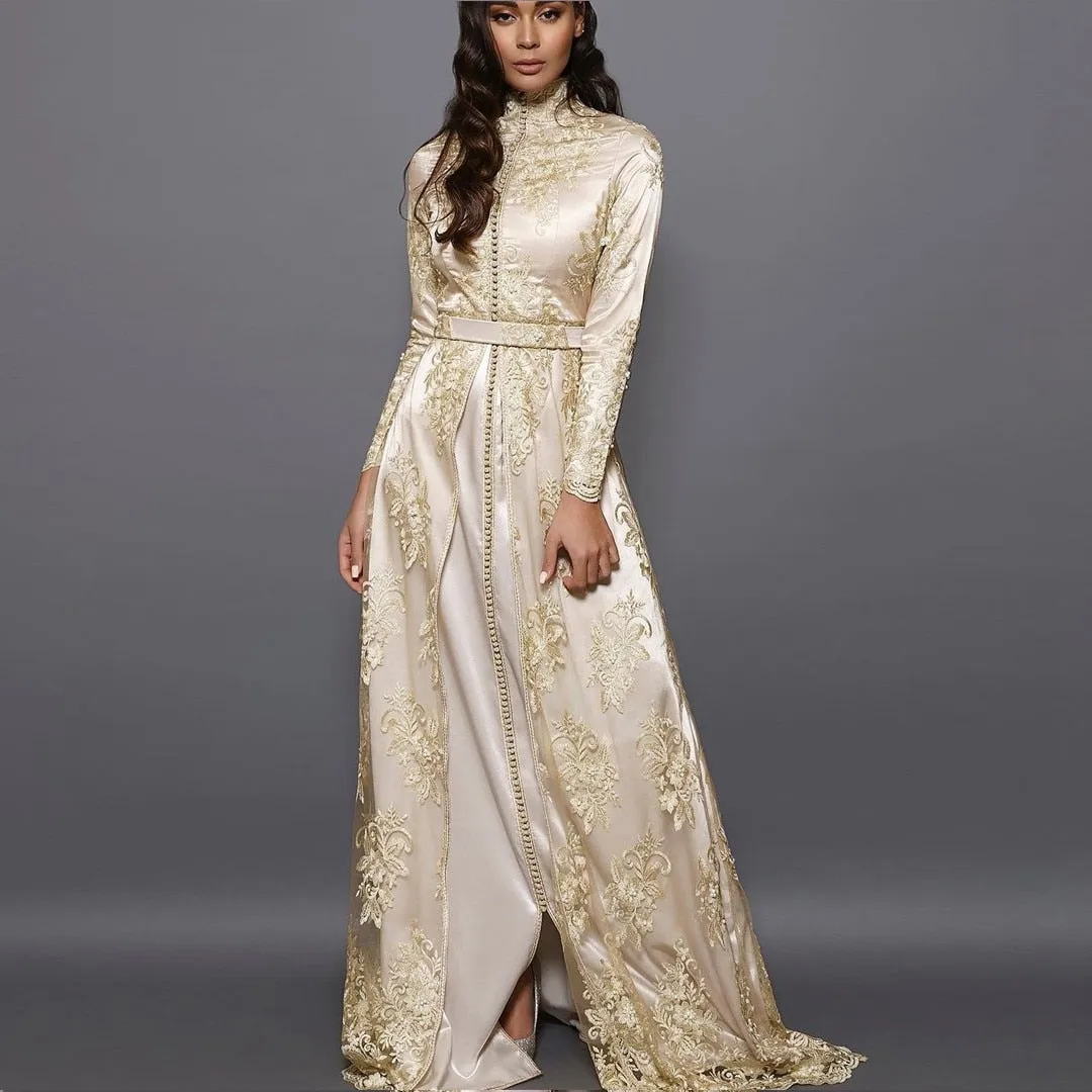 Moroccan Caftan A-Line Long Sleeve