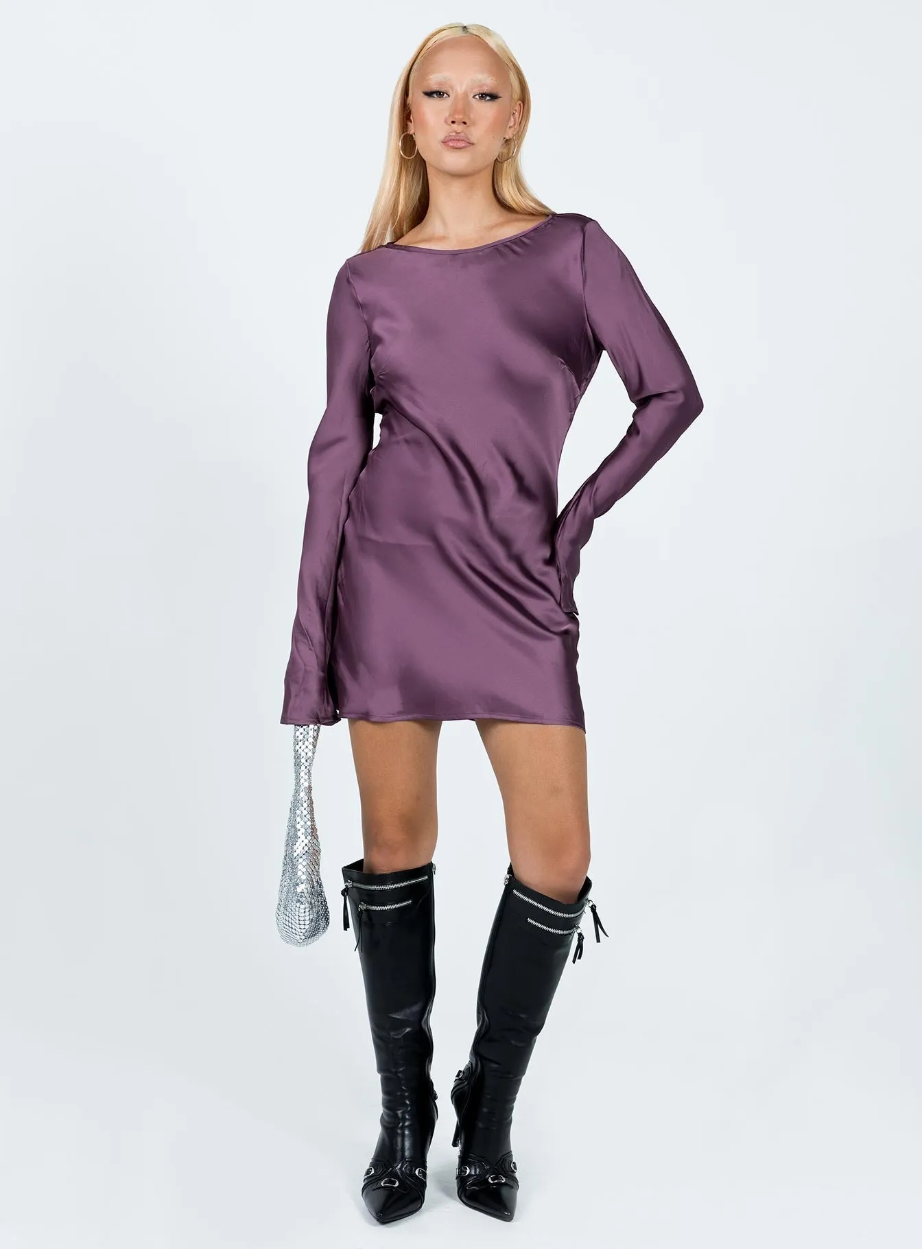 Namara Long Sleeve Mini Dress Purple