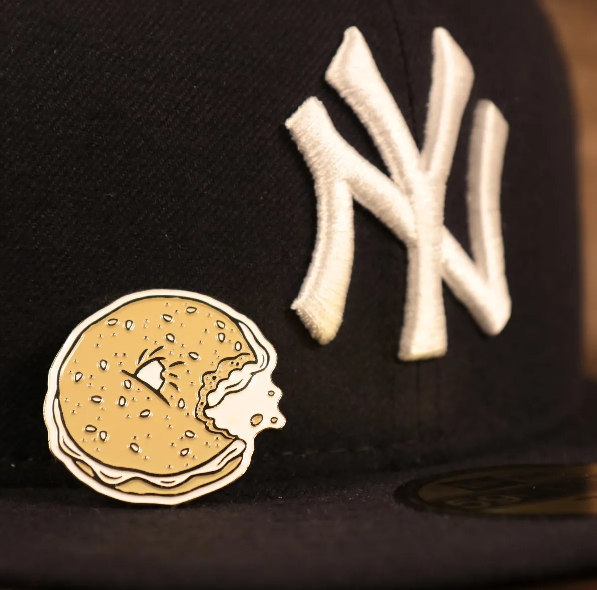 New York Bagel Fitted Cap Pin | Enamel Pin For Hat