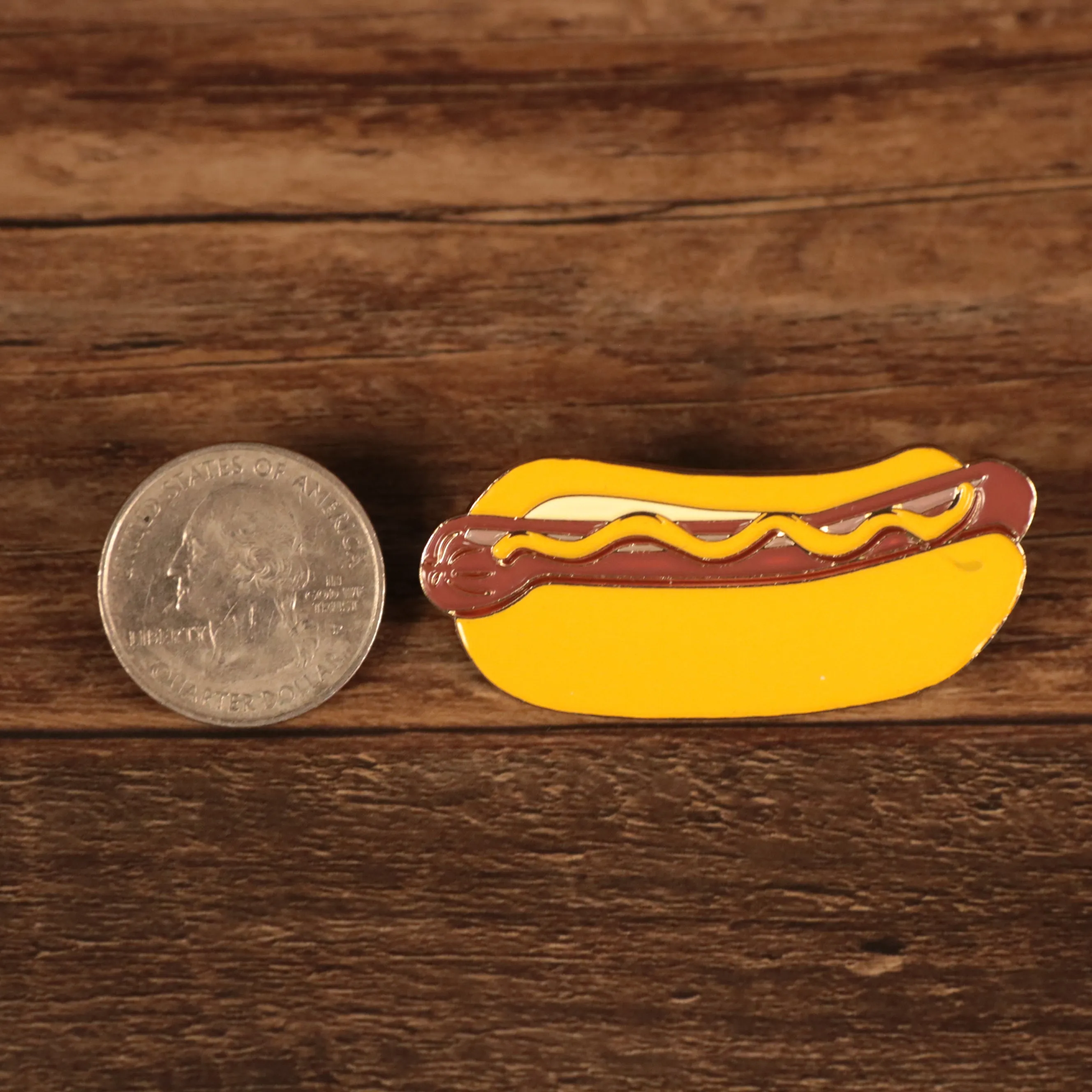 New York Hot Dog With Mustard Fitted Cap Pin | Enamel Pin For Hat