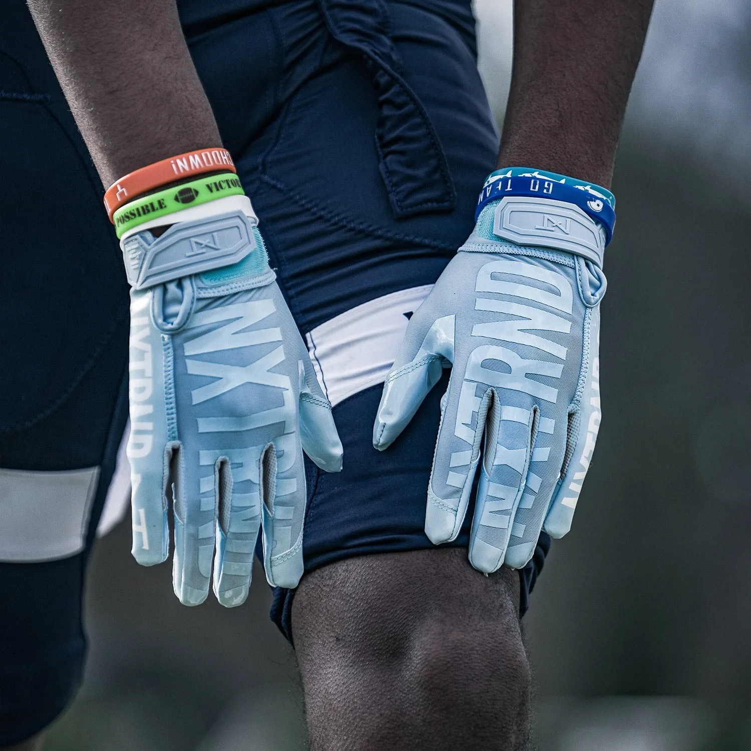 NXTRND G1 Football Gloves Columbia Blue