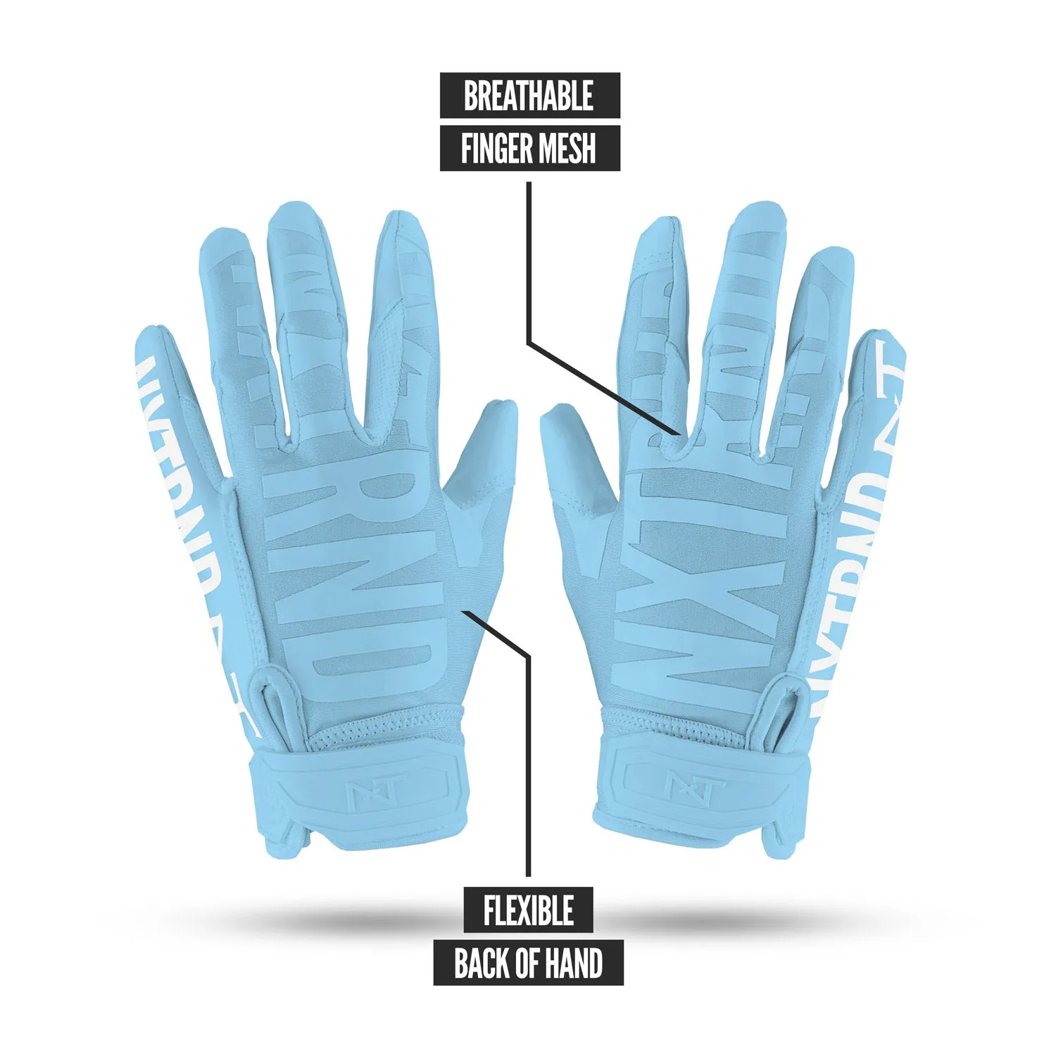 NXTRND G1 Football Gloves Columbia Blue