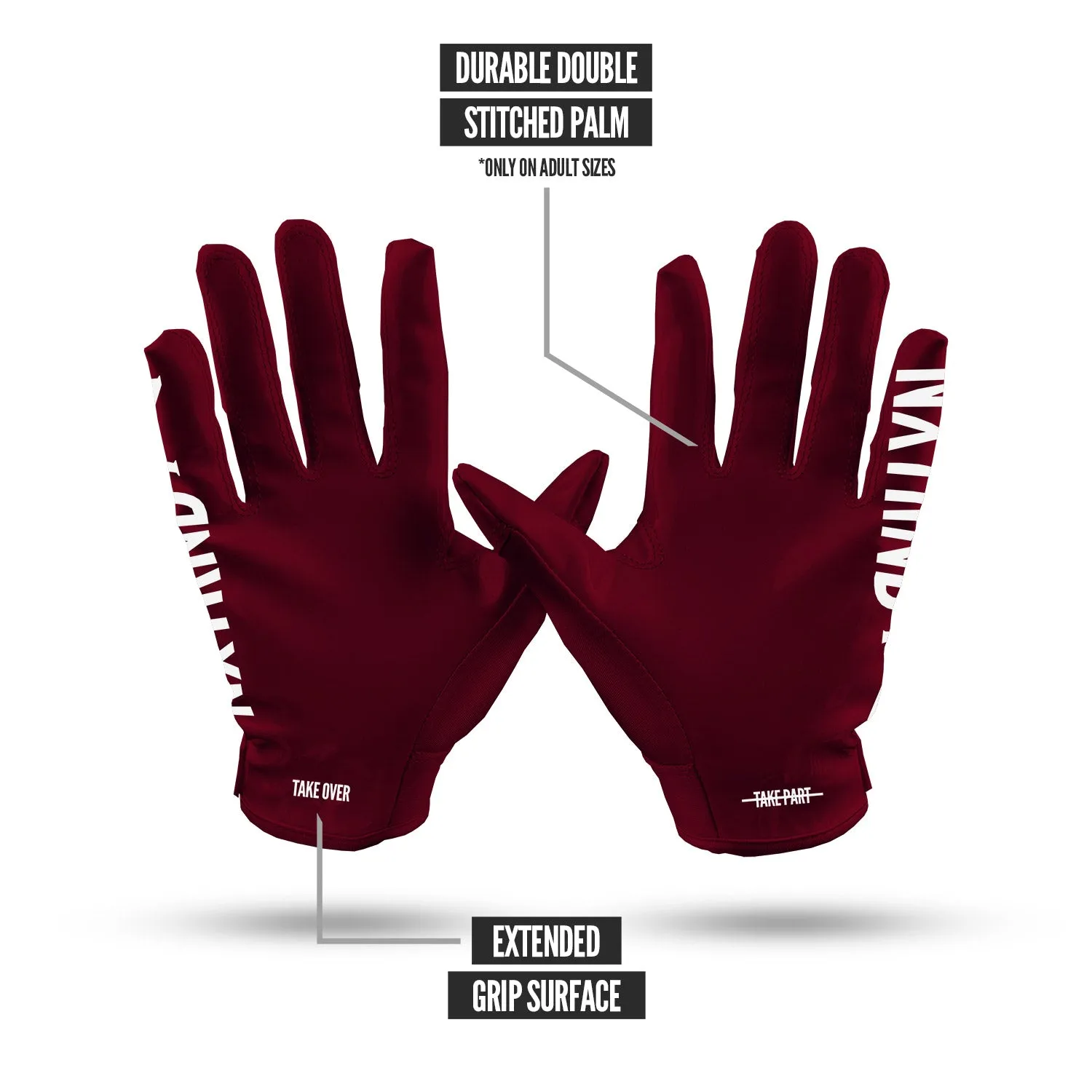 NXTRND G1 Football Gloves Maroon