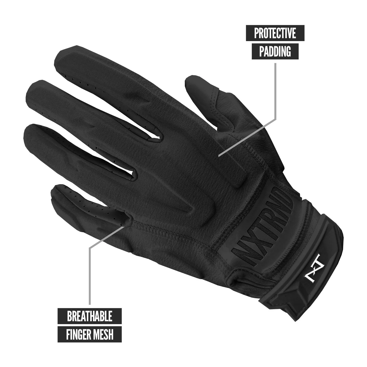 NXTRND G3 Padded Football Gloves Black