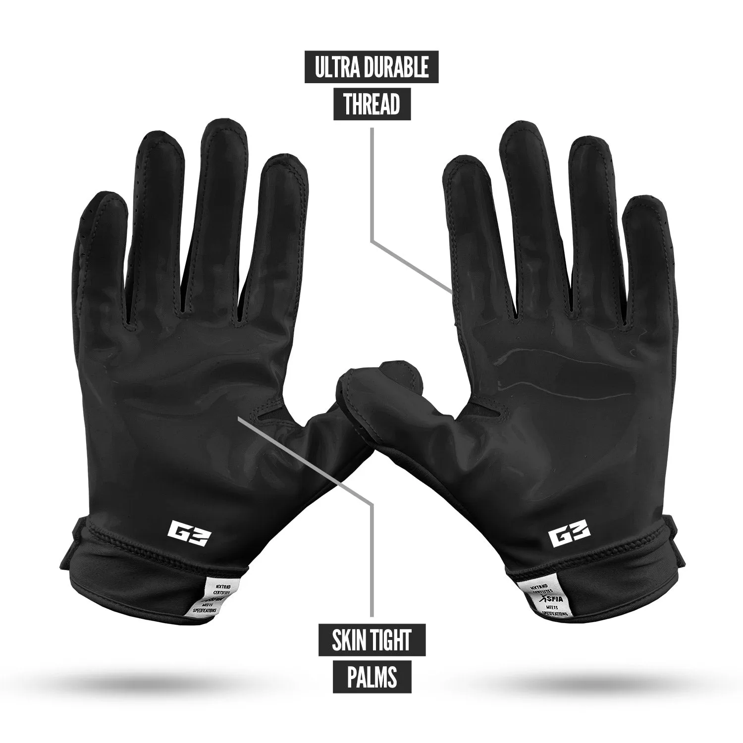 NXTRND G3 Padded Football Gloves Black