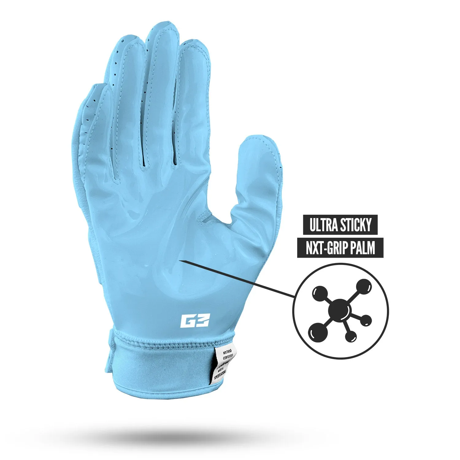 NXTRND G3 Padded Football Gloves Columbia Blue