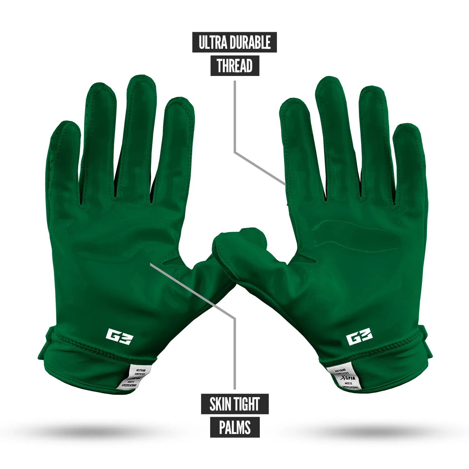 NXTRND G3 Padded Football Gloves Dark Green