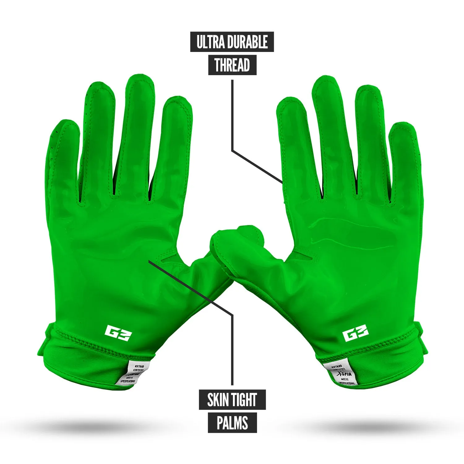 NXTRND G3 Padded Football Gloves Green