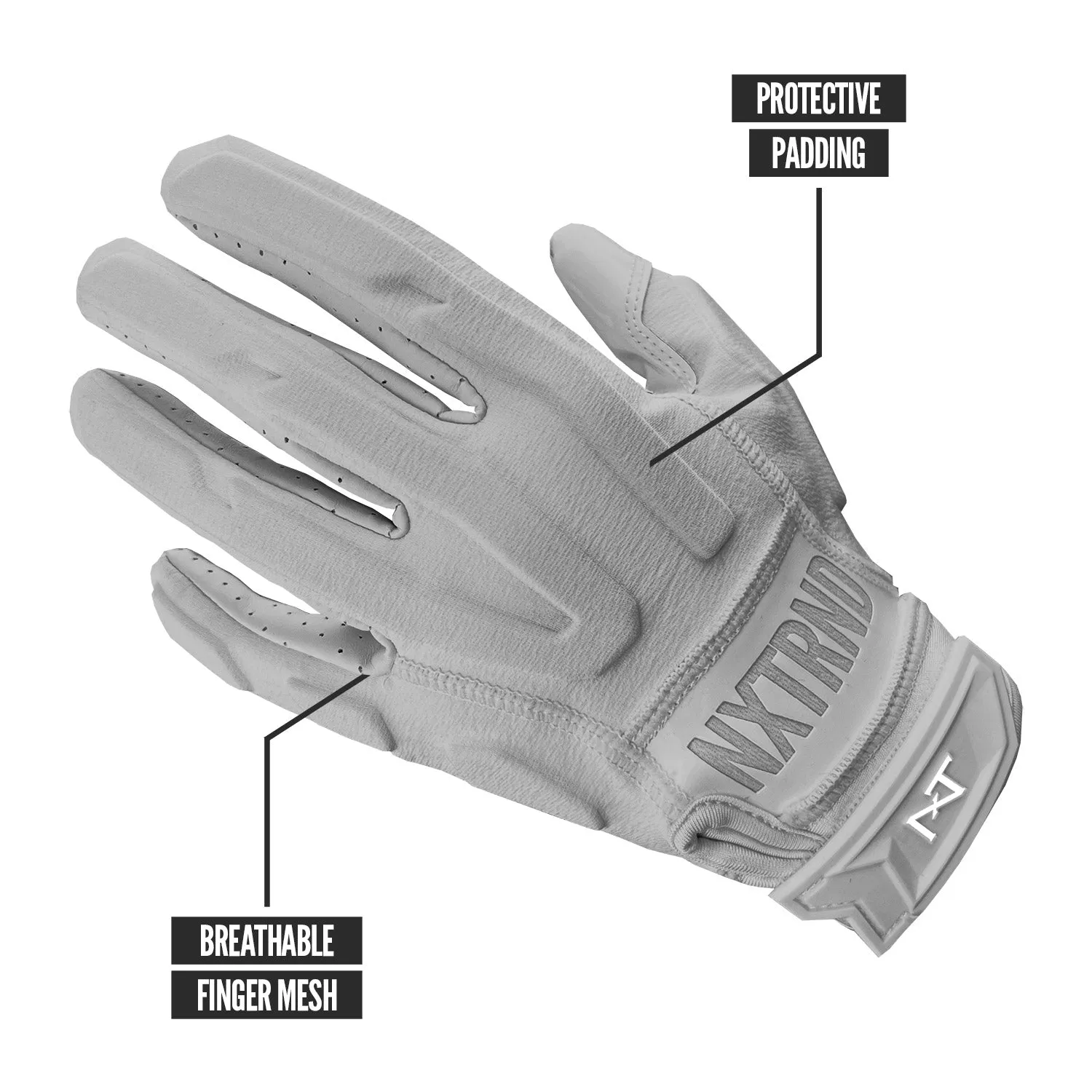 NXTRND G3 Padded Football Gloves Grey