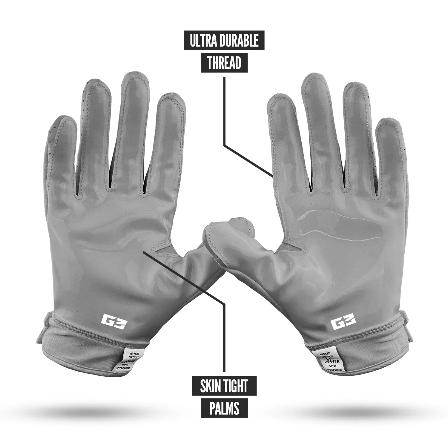 NXTRND G3 Padded Football Gloves Grey