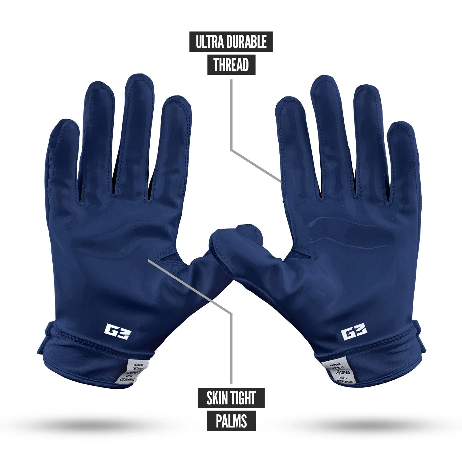 NXTRND G3 Padded Football Gloves Navy Blue