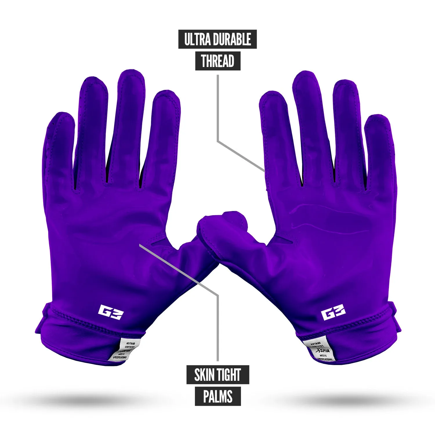 NXTRND G3 Padded Football Gloves Purple