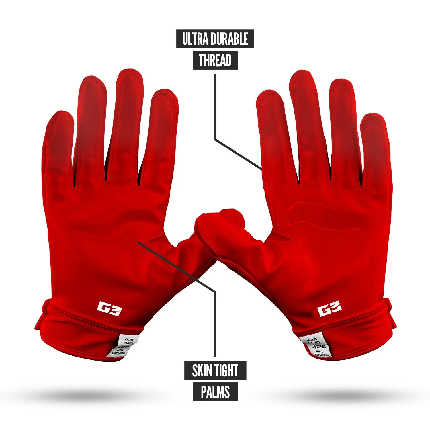 NXTRND G3 Padded Football Gloves Red