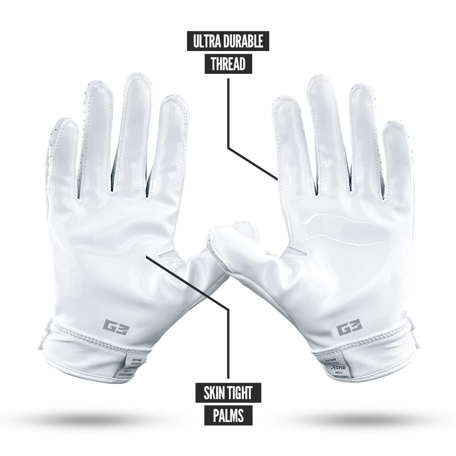 NXTRND G3 Padded Football Gloves White